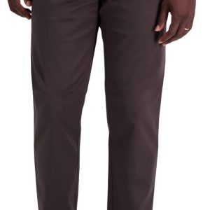 Men's Iron Free Premium Khaki Straight Fit Flat Front Flex Waistband Casual Pant