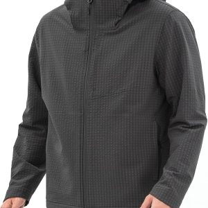 Men's Lightweight Windbreaker Hiking Softshell Jacket Water-resistant Full Zip Hoodies Golf Jackets