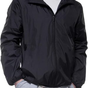 Men's Lightweight Packable Windbreaker Water-Resistant Weatherproof Jacket