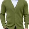 Men's Cardigan Sweaters with Button Lightweight Casual V Neck Long Sleeve Pockets Knitted Sweater