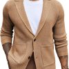 Men's Cardigan Sweater Shawl Collar Button Down Knit Blazer Jacket Knitwear