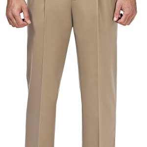 Men's Premium No Iron Khaki Classic Fit Pleat Front Regular and Big & Tall Sizes